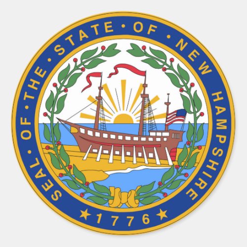 New Hampshire state seal america republic symbol f