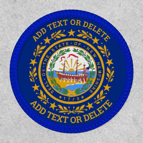 NEW HAMPSHIRE STATE SEAL custom add text Patch