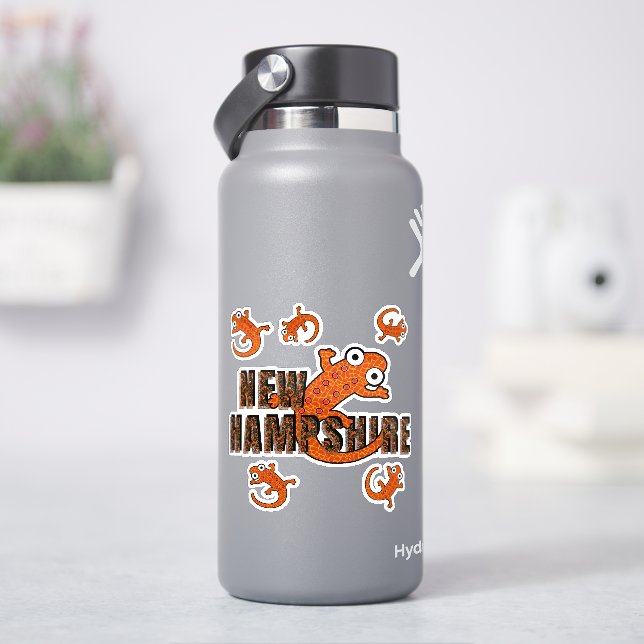 New Hampshire State Symbol Red Spotted Newt Forest Sticker (HydroFlask)