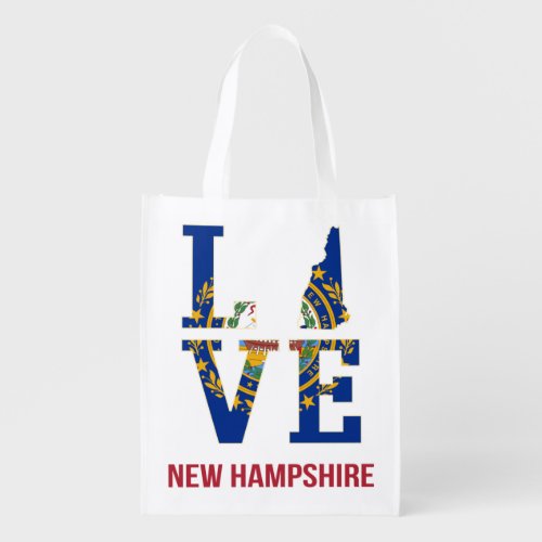 New Hampshire State USA Love Grocery Bag