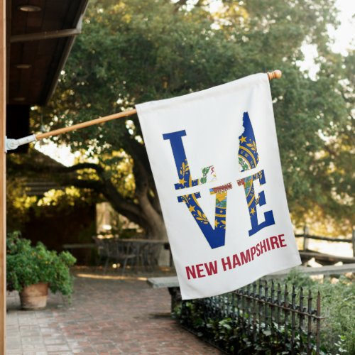 New Hampshire State USA Love House Flag