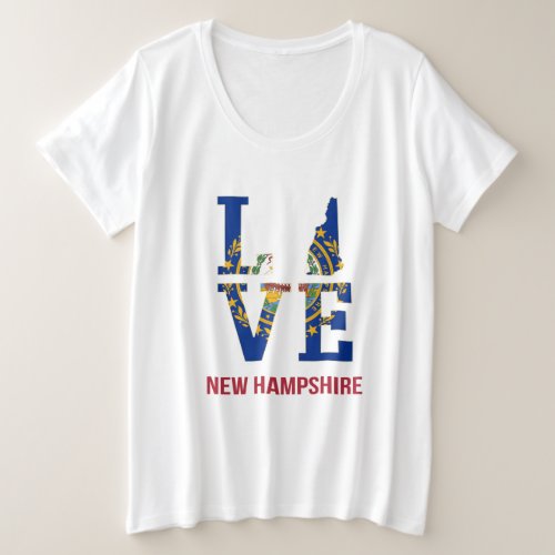 New Hampshire State USA Love Plus Size T_Shirt