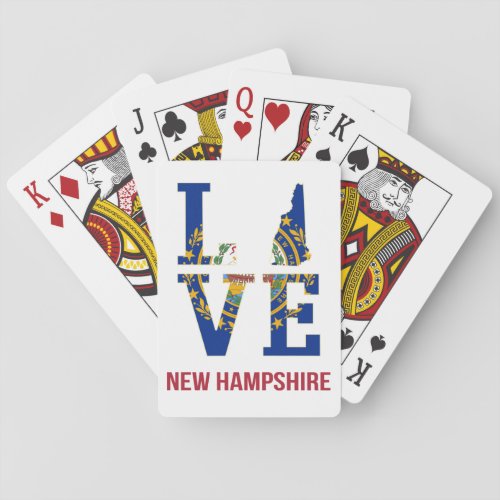 New Hampshire State USA Love Poker Cards