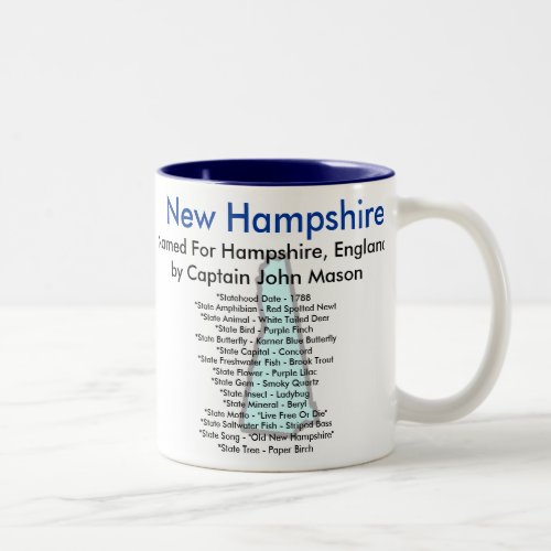 New Hampshire Symbols  Map Two_Tone Coffee Mug