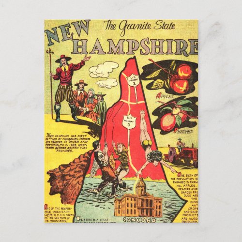 New Hampshire the Granite State Postcard