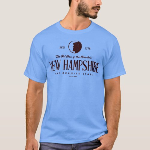 New Hampshire The Old Man of the Mountain Brown T_Shirt