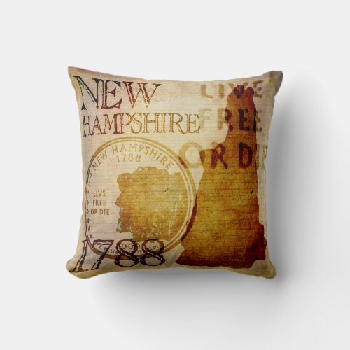 New Hampshire throw pillow