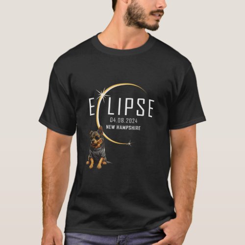 NEW HAMPSHIRE Total Solar Eclipse 2024 Funny Dog G T_Shirt