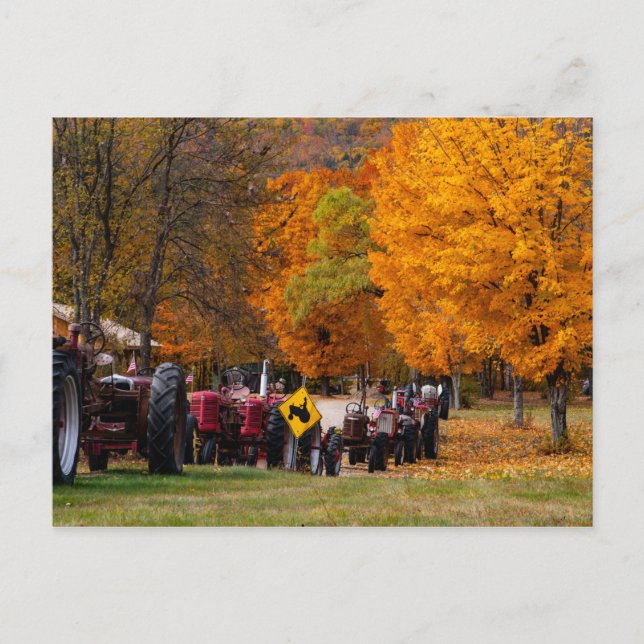 New Hampshire Tractors in Autumn Postcard (Front)