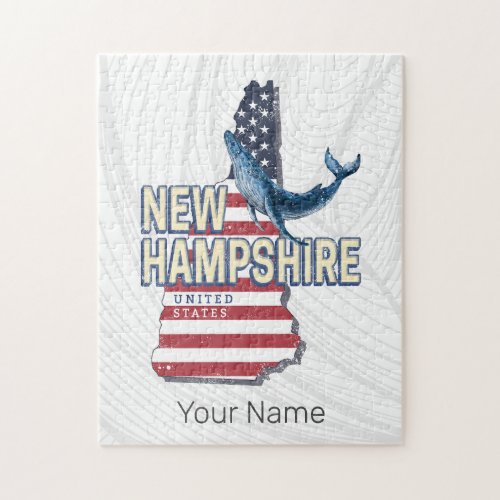 New Hampshire United States Retro State Map Jigsaw Puzzle