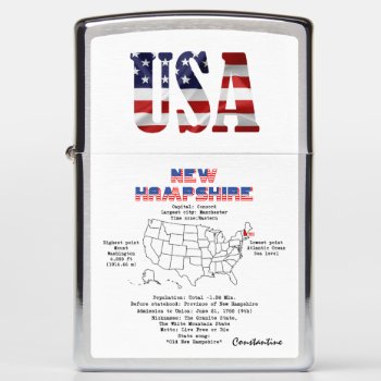 New Hampshire United States State On A Map Zippo Lighter by DigitalSolutions2u at Zazzle