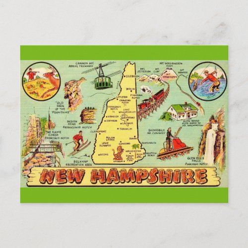New Hampshire Vintage Map