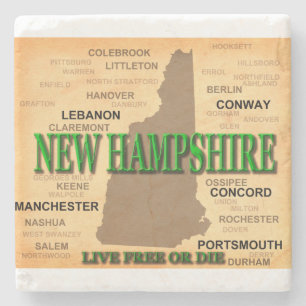 New Hampshire Vintage Map Stone Coaster