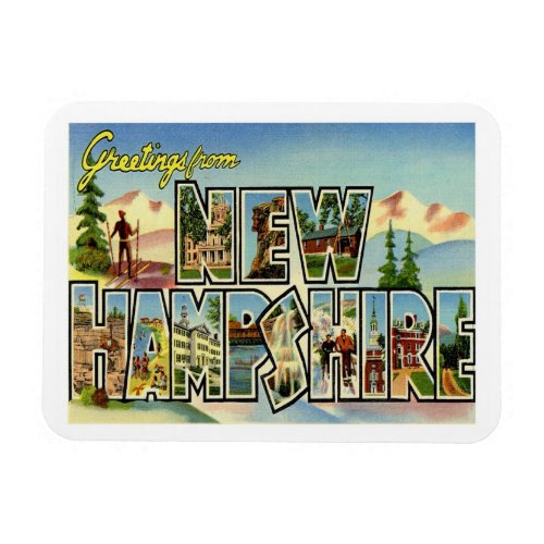 New Hampshire Vintage Travel Magnet