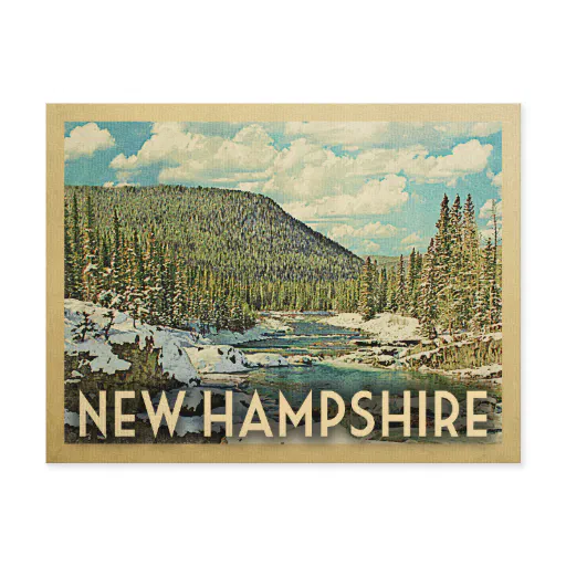 New Hampshire Vintage Travel Snowy Winter Nature Postcard
