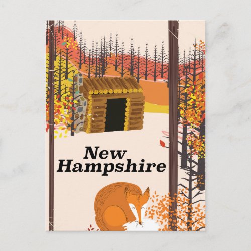 New Hampshire vintage USA travel poster Postcard