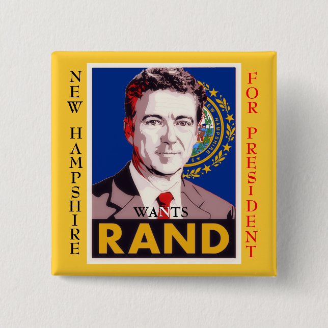 New Hampshire Wants Rand (Paul) Button (Front)
