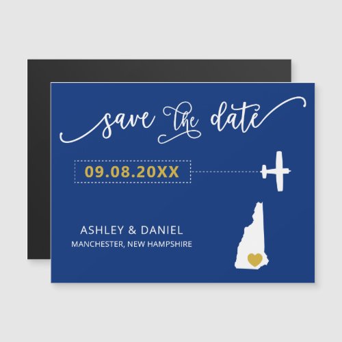 New Hampshire Wedding Save the Date Card Map Magnetic Invitation