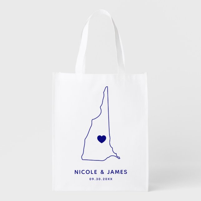 New Hampshire Wedding Welcome Bag Tote with Map (Front)