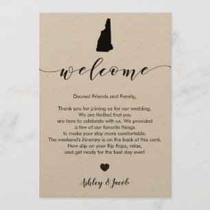 New Hampshire Wedding Welcome Letter & Itinerary Program
