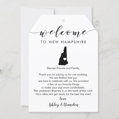 New Hampshire Wedding Welcome Tag Letter Itinerary