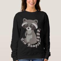 New Hampshire Whimsy Woodland Raccoon Wildlife Sweatshirt