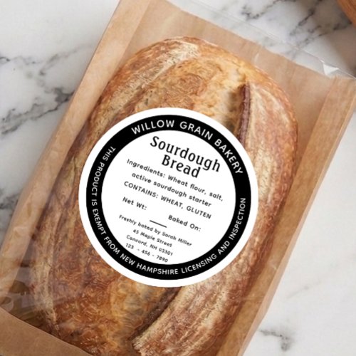 New Hampshire White Cottage  Sourdough Bread Label