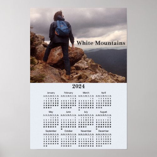 New Hampshire White Mountain 2024 Calendar Poster
