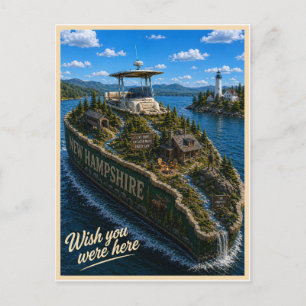 New Hampshire Wish You Were Here State Series Postcard