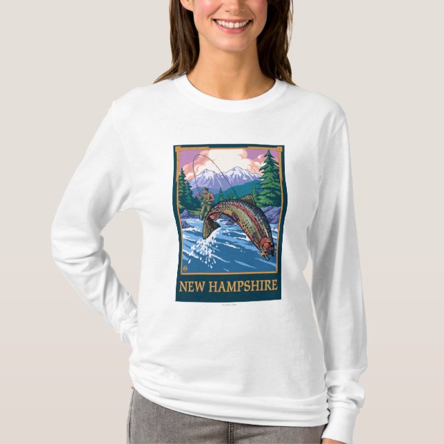 New HampshireAngler Fisherman Scene T-Shirt (Front)