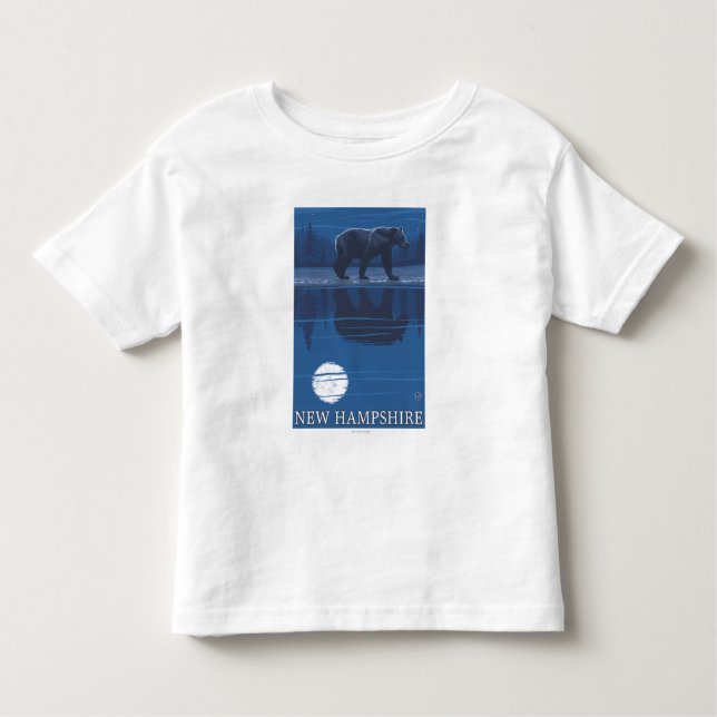New HampshireBear in the Moonlight Toddler T-shirt (Front)