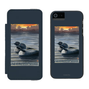 New HampshireCommon Loon Wallet Case For iPhone SE/5/5s