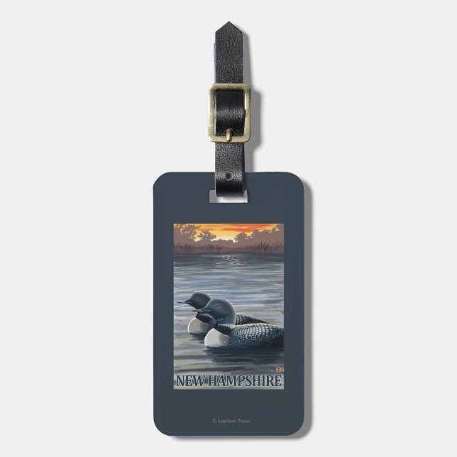 New HampshireCommon Loon Luggage Tag (Front Vertical)