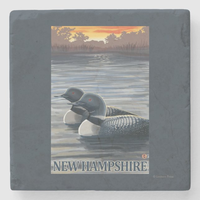 New HampshireCommon Loon Stone Coaster (Front)