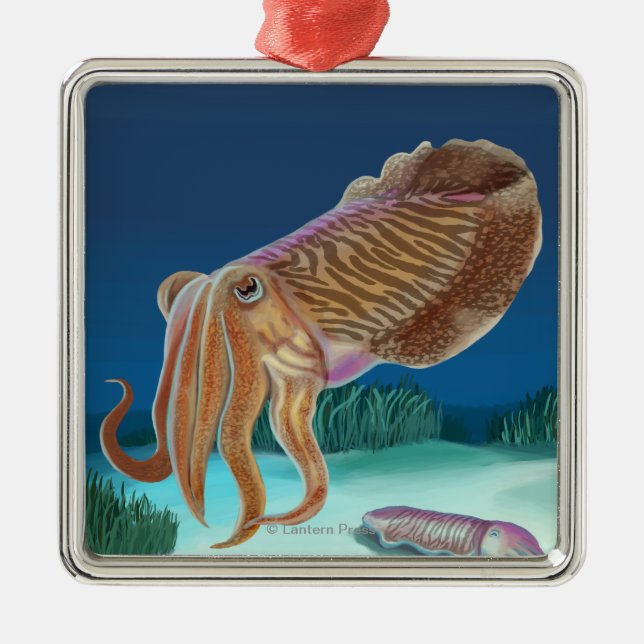 New HampshireCuttlefish Scene Metal Ornament (Front)