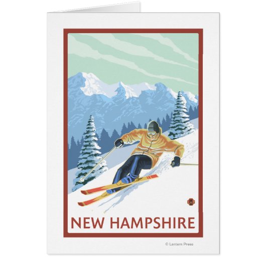 New HampshireDownhill Skier Scene Cards (Front)