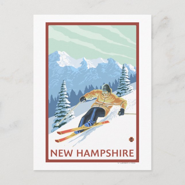 New HampshireDownhill Skier Scene Postcard (Front)