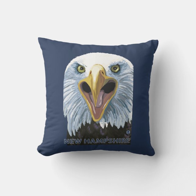 New HampshireEagle Up Close Throw Pillow (Front)