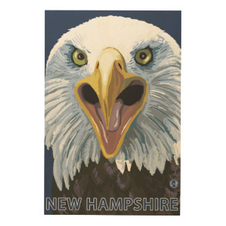 New HampshireEagle Up Close Wood Wall Art