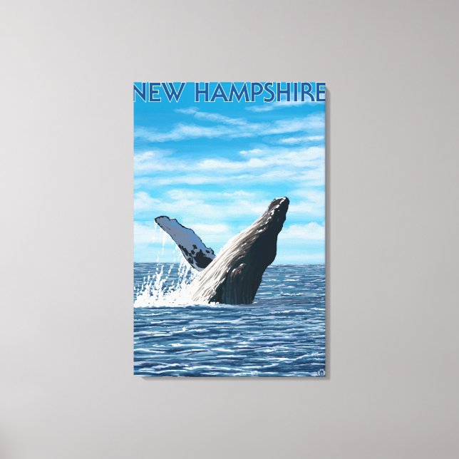 New HampshireHumpback Whale Scene Canvas Print (Front)