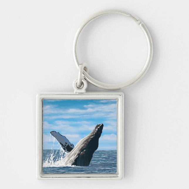 New HampshireHumpback Whale Scene Keychain (Front)