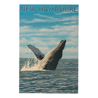 New HampshireHumpback Whale Scene Wood Wall Art