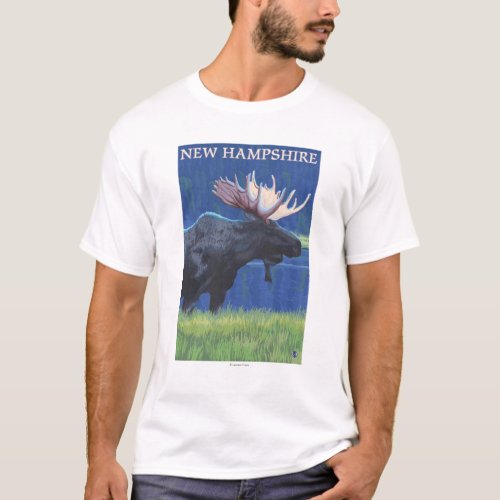 New HampshireMoose in the Moonlight T_Shirt