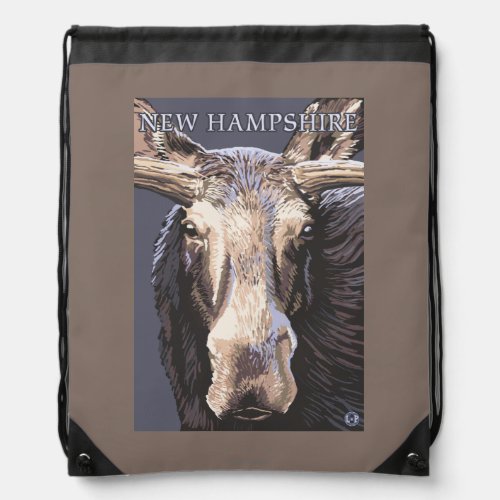 New HampshireMoose Up Close Drawstring Bag