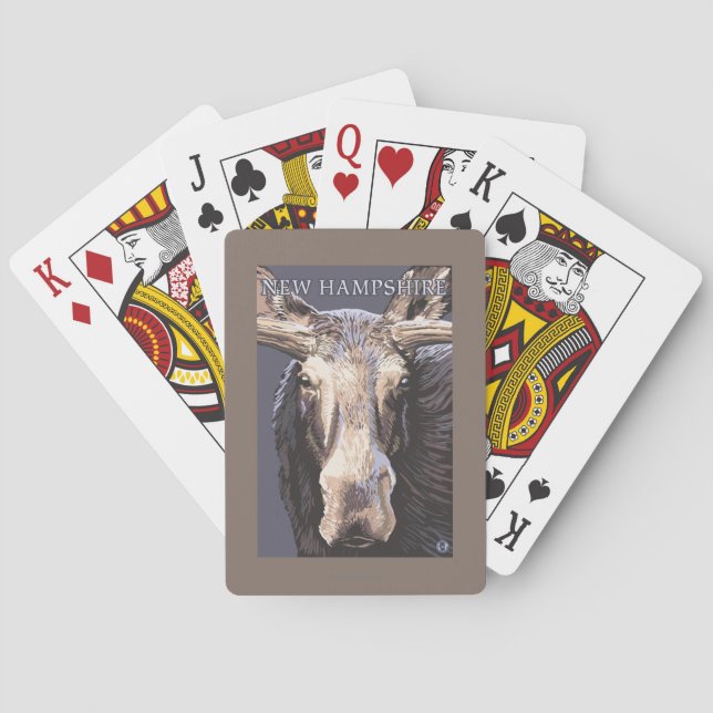 New HampshireMoose Up Close Poker Cards (Back)