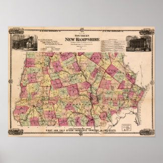 New HampshirePanoramic MapNew Hampshire Poster