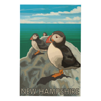 New HampshirePuffins Scene Wood Wall Decor