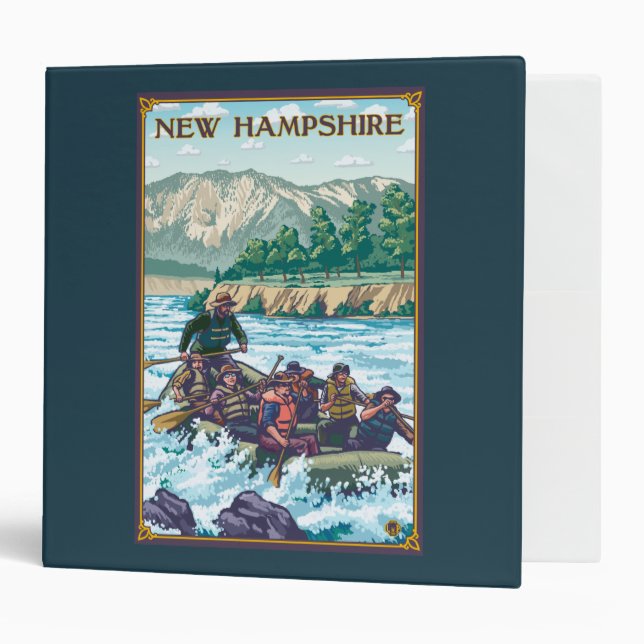 New HampshireRiver Rafting Scene 3 Ring Binder (Front/Inside)