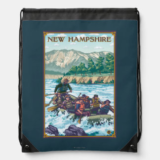 New HampshireRiver Rafting Scene Drawstring Bag