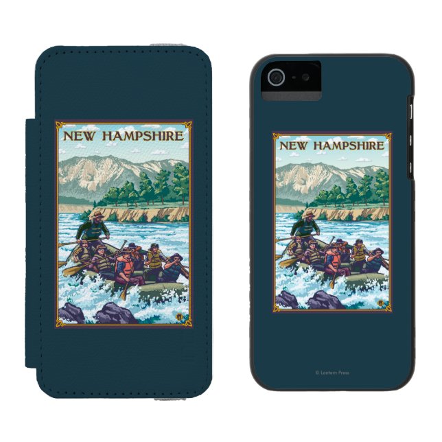 New HampshireRiver Rafting Scene Incipio iPhone Wallet Case (Side by Side)